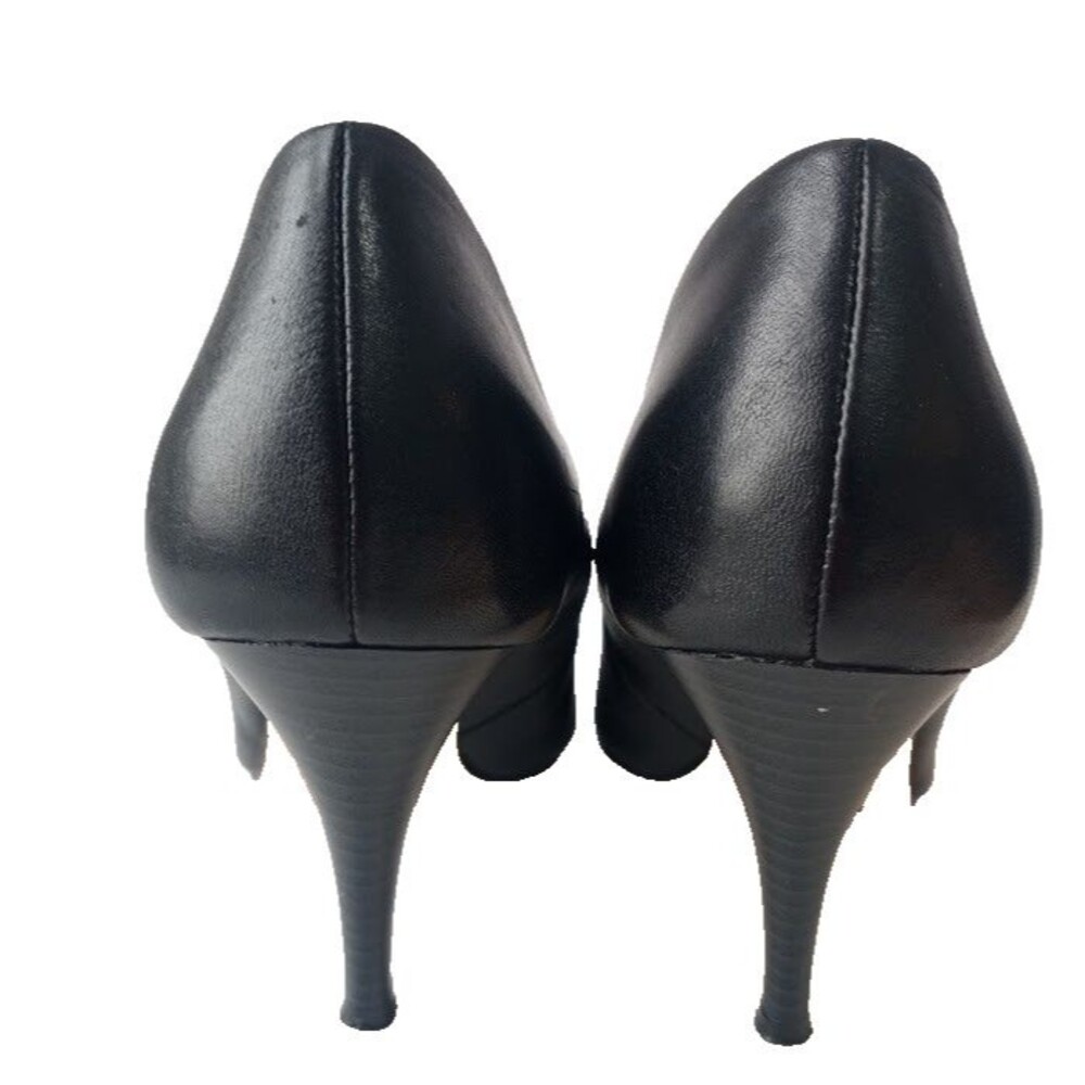 ALDO Women’s Black Leather Pointed Toe Stiletto Pumps Heels - Picture 6 of 16